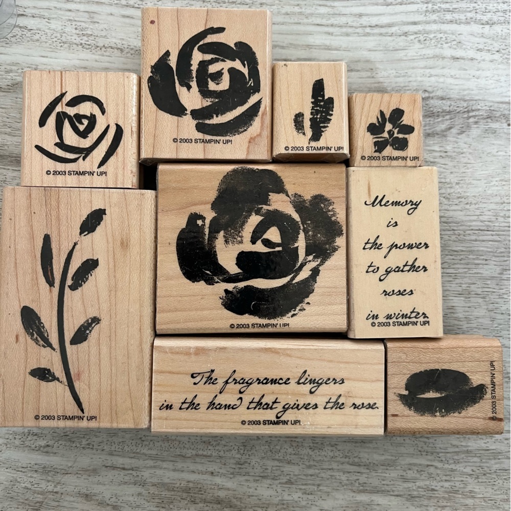 Stampin' Up! Floral Rose Wood Rubber Stamp Set -